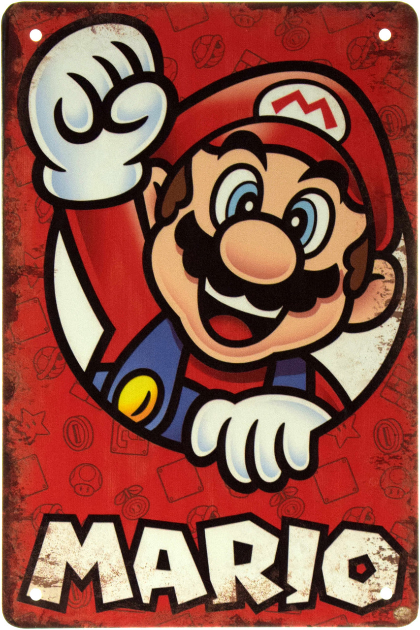 Металева табличка / постер "Маріо / Mario" 20x30см (ms-002319)