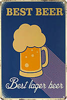 Металлическая табличка / постер "Лучшее Светлое Пиво / Best Lager Beer" 20x30см (ms-002268)