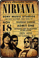 Металлическая табличка / постер "Nirvana (Unplugged In New York 1993)" 20x30см (ms-002264)
