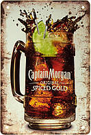 Металлическая табличка / постер "Капитан Морган / Captain Morgan (Original Spiced Gold)" 20x30см (ms-002252)