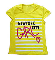 Футболка для девочки "Нью-Йорк", рост 128, цвет желтый