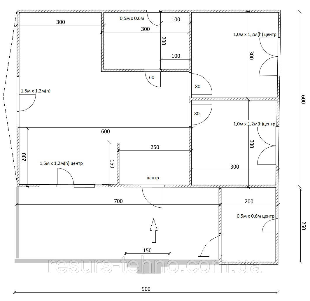 Дім дачний 6 м х 9 м з терасою