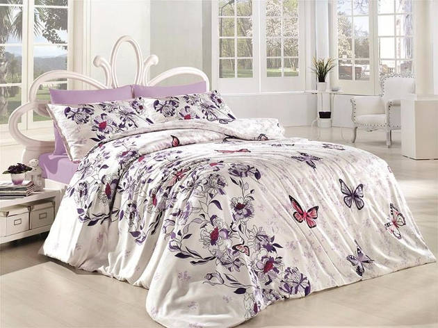 Комплект постільної білизни First Choice Ranforce "Kelebek Lila" R 16, фото 1