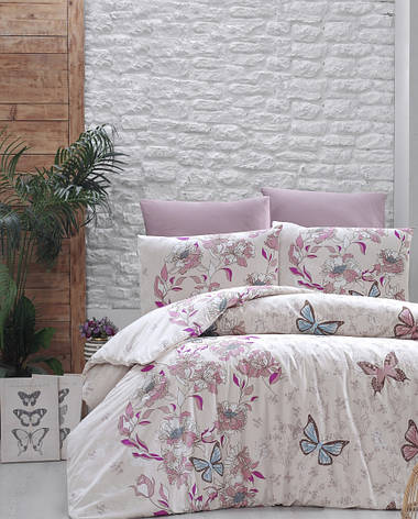 Комплект постільної білизни First Choice Ranforce "Kelebek Pudra" R 21, фото 1