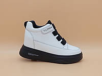 Білі шкіряні черевики. Маленькі та стандартні розміри (33, 34, 35, 36, 37, 38, 39)