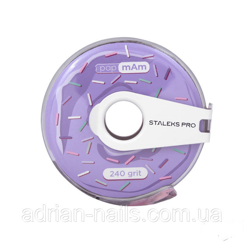 СМЕННЫЙ ФАЙЛ-ЛЕНТА С КЛИПСОЙ ДЛЯ ПИЛОК STALEKS PRO BOBBI NAIL ПОНЧИК 240 ГРИТ, 8 М