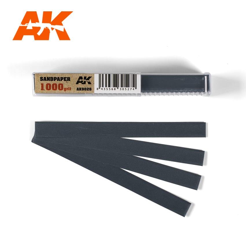 Наждачний папір 1000, 50 смужок 110 х 10 мм. AK-INTERACTIVE AK9026