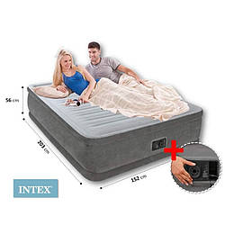 Надувне ліжко двоспальне 203*152*56 см, з вбудованим насосом Intex 64418
