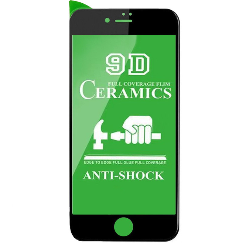 Захисна плівка 9D Ceramics IPhone 7/8 SE Black / без упаковки /