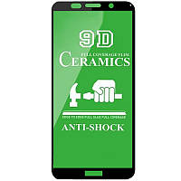 Защитная пленка 9D Ceramics Huawei Y5p черная