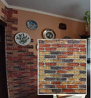 Самоклеючі 3D панелі декоративні шпалери Wall Sticker 700х770х7мм під рудий катеринославський цегла.