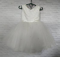 Детское нарядное платье для девочки Изумруд 2-3 года, молочного цвета