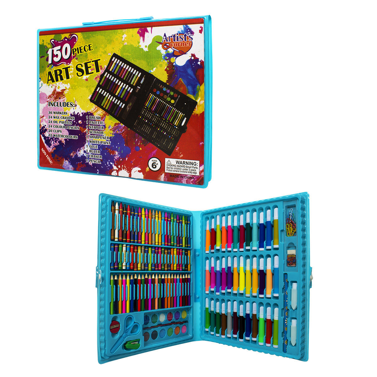 Дитячий набір для малювання на 150 предметів фломастерів олівців, фото 1