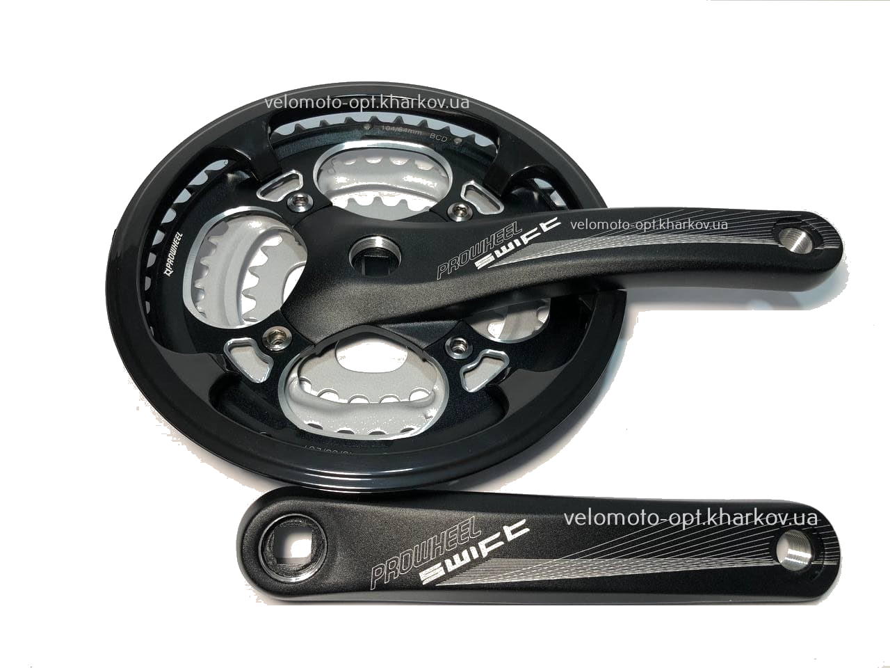 Шатуни Prowheel SWIFT-251, 28/38/48T*170mm, з захистом ланцюга