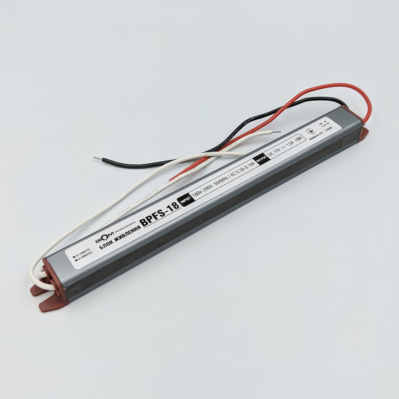 Вузький блок живлення IP67 BIOM Professional DC12 18W BPFS-18 1.5 А