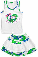 Комплект для дівчинки "Мілітарі", зріст 122, колір білий