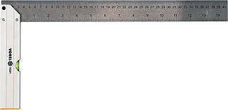 Косинець із рівнем VOREL 400 мм/ 14.5", " метрична та дюймові шкали, алюміній + сталь