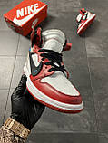 Чоловічі кросівки Nike Air Jordan 1 Red x Off White, чоловічі кросівки найк аїр джордан 1, фото 3