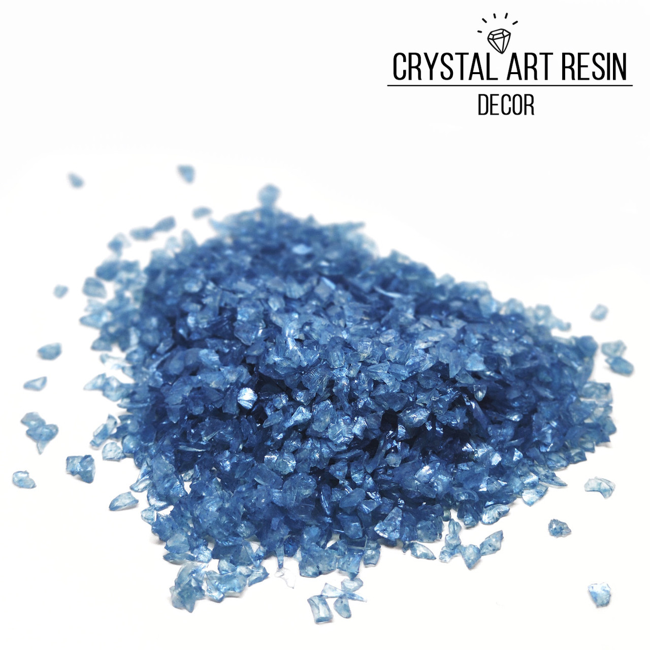 Крихта скла колір "Турецький бірюзовий" 52, середня фракція, 5-8 мм. Уп. 150 г