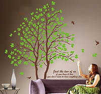 Декоративная виниловая наклейка стикер Дерево двойное большое (размер190 х 180см)