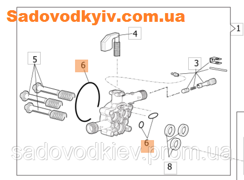 Набір прокладок для мийки високого тиску Oleo-Mac PW 125 C (CH50270054), фото 1