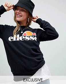 Чорний світшот ellesse | стильна кофта