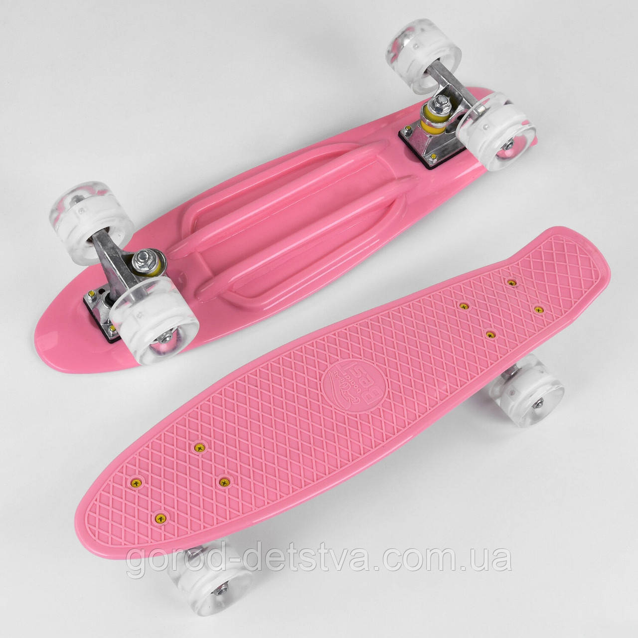Скейт Пенні борд 2708 Best Board рожевий дошка 55 см PU світяться колеса
