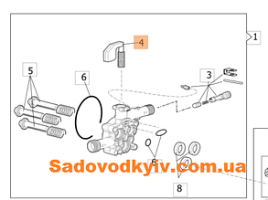 Комплект стопа для мийки високого тиску Oleo-Mac PW 125 C (CH31030050)
