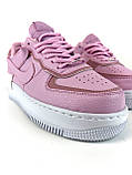 Жіночі кросівки Nike Air Force 1 '07 Shadow Pink White, рожеві шкіряні кросівки найк аїр форс 1 шадоу аір, фото 6