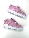 Жіночі кросівки Nike Air Force 1 '07 Shadow Pink White, рожеві шкіряні кросівки найк аїр форс 1 шадоу аір, фото 5