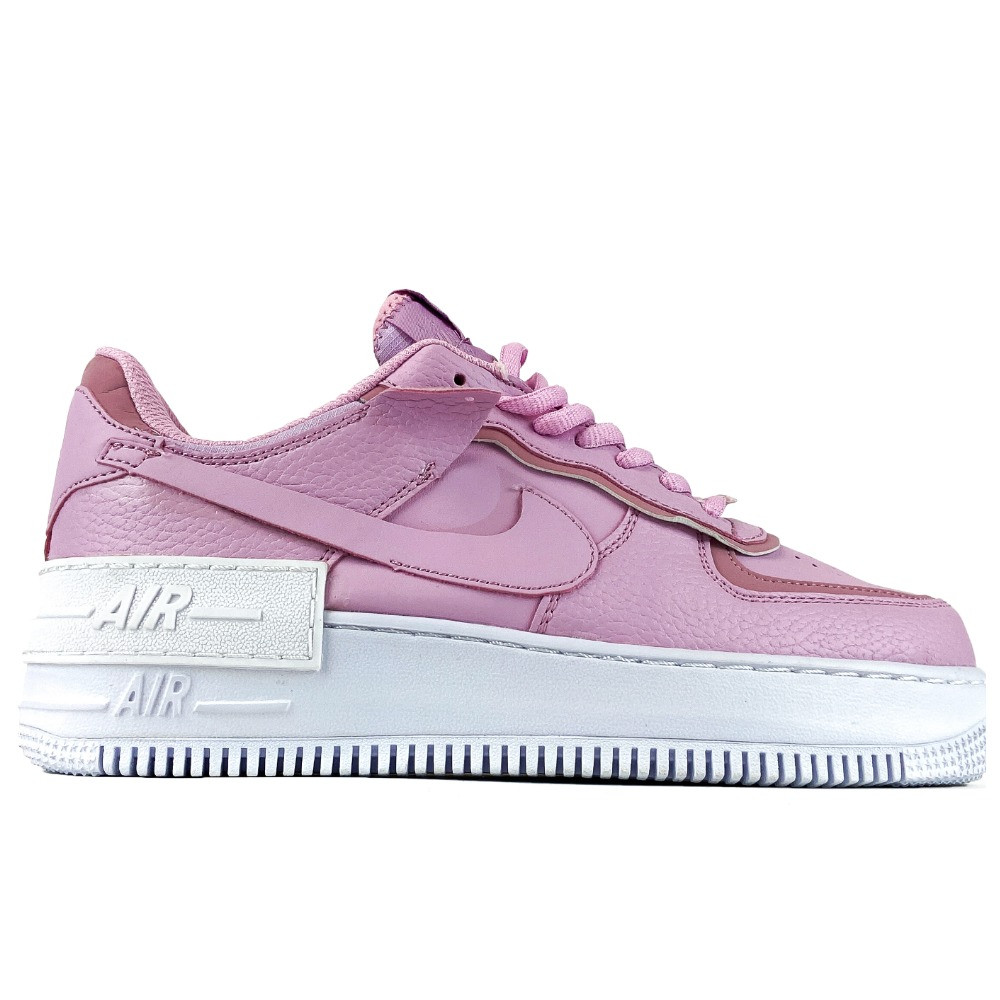 Жіночі кросівки Nike Air Force 1 '07 Shadow Pink White, рожеві шкіряні кросівки найк аїр форс 1 шадоу аір, фото 1