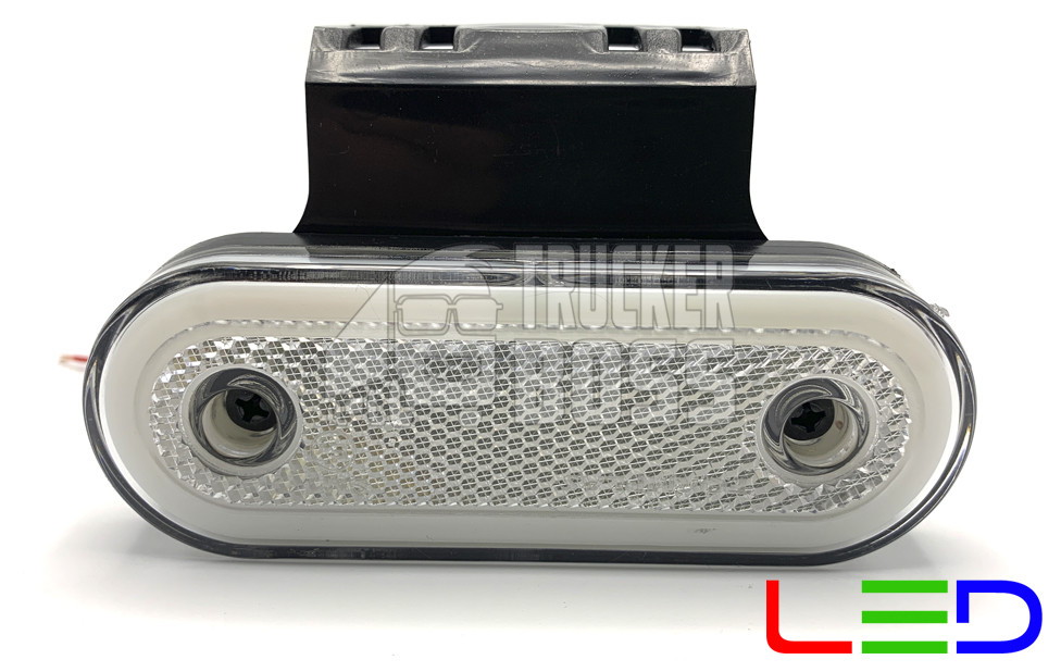 Габаритний ліхтар неон Білий E9 12-24v з кронштейном FR, фото 1