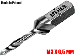 Свердло-мітчик HEX 1/4 для різьблення М3 Х 0,5 мм Yato YT-44840