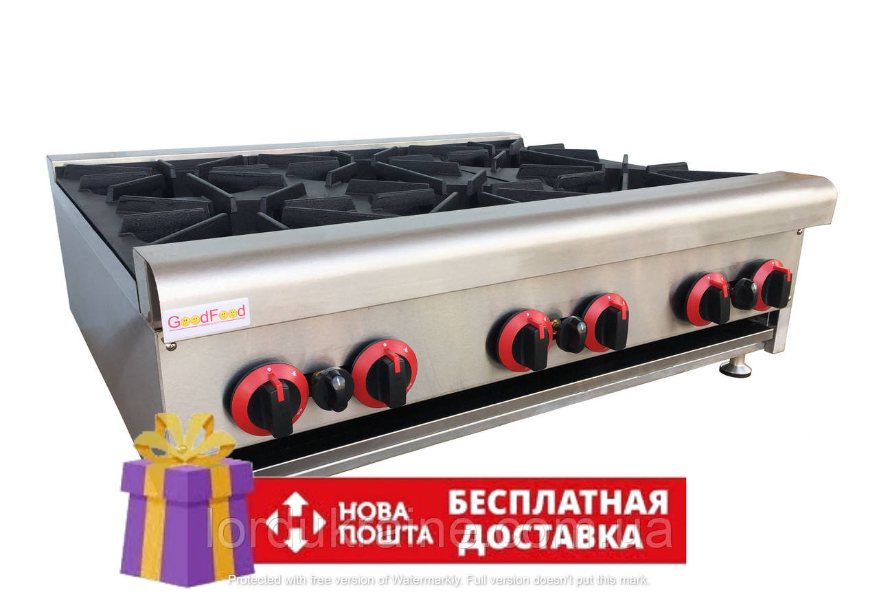 Газова плита професійна 6-конфоркова GoodFood GP6