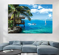 Декоративна 3д вінілова наклейка стикер Мальдіви (розмір 90х60 см)