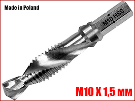 Свердло-мітчик HEX 1/4 для різьблення М10 Х 1,5 мм Yato YT-44847