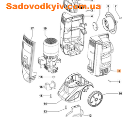 Корпус правий для мийки високого тиску Oleo-Mac PW 136 C (CH04770218A)