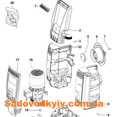 Корпус лівий для мийки високого тиску Oleo-Mac PW 136 C (CH04770217A)