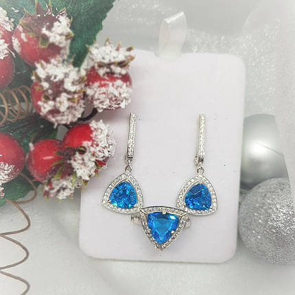 Комплект прикрас сережки та кільце з Триллонами., фото 1