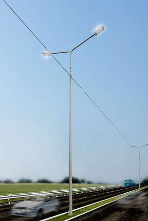 Опора уличного освещения стальная оцинкованная многогранная толщина стенки металла 4 мм