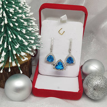 Комплект прикрас сережки та кільце з Триллонами., фото 2