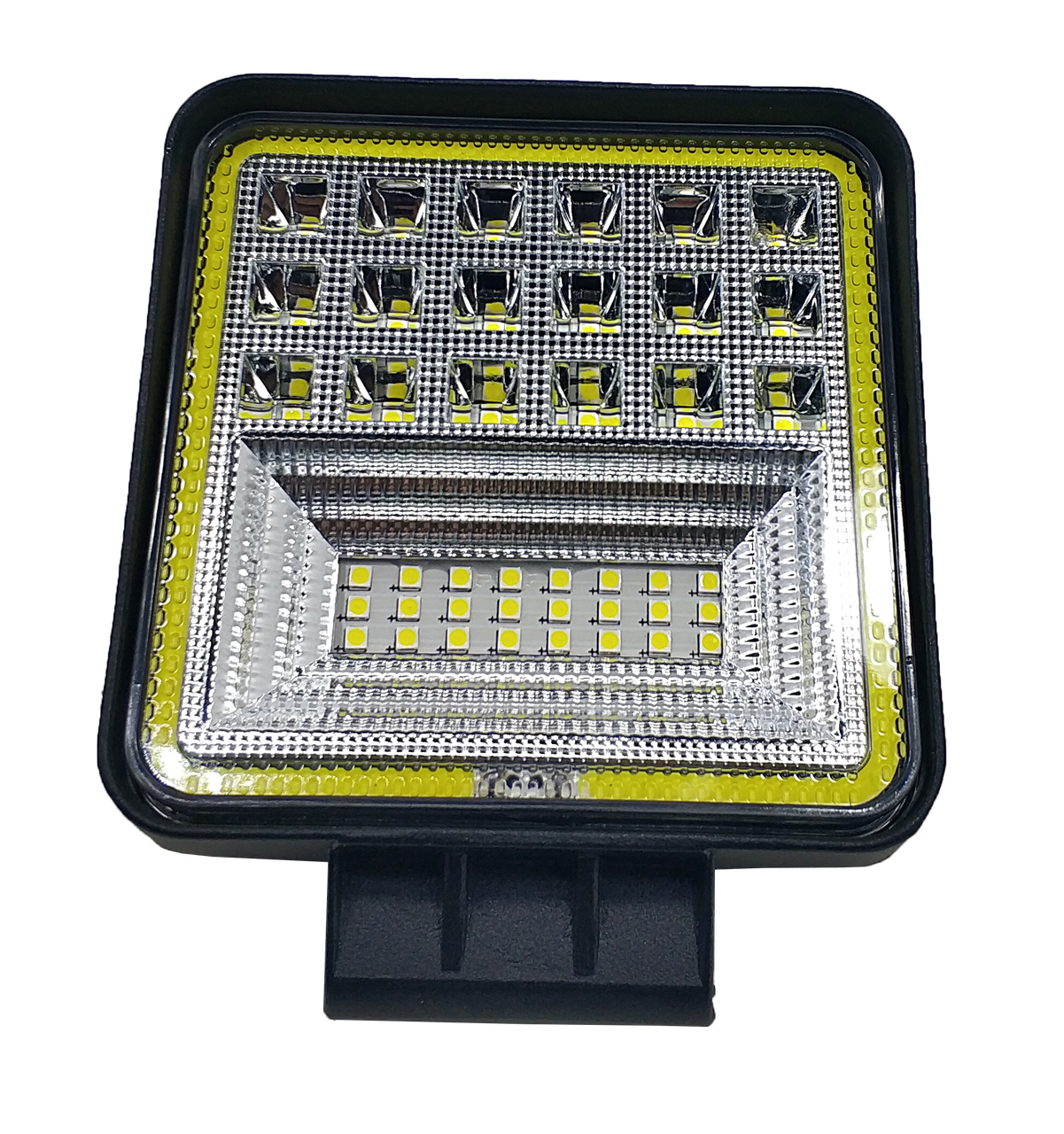 Фара LED квадратна 126W, 42 лампи, широкий промінь 10/30V 6000K товщина: 40 мм+ LED кільце, фото 1