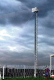 Прожекторні щогли зі стаціонарним кошиком