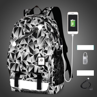Рюкзак Senkey&Style із сірими трикутниками з кодовим замком і з USB