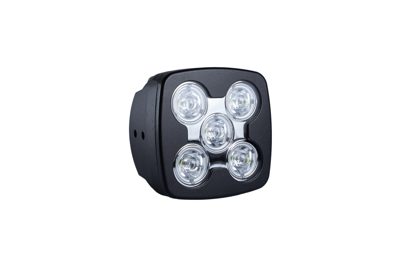 Фара LED квадратна 50W Блакитне світло (5 діодів х 10W) ​​95 мм товщина, Фара для обприскувачів, фото 1