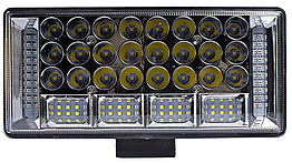 Фара LED прямокутна 204W 6000K (68 діодів) (22.5 см х 10.5 см х 3 см) (ближній + дальній) ПОЛЕГШЕНИЙ КОРПУС!