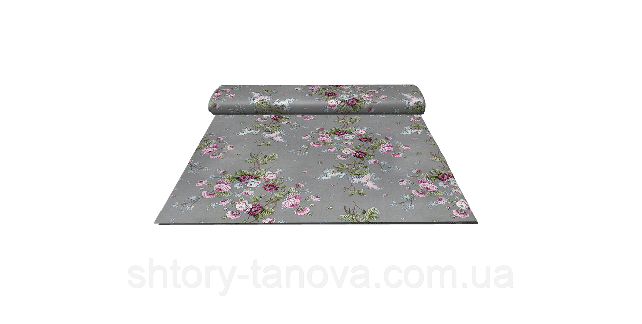 Ткань прованс с тефлоновым покрытием цветы на темно-сером фоне. Турция ширина 180 см Ткани для штор на метраж - фото 8 - id-p1364709915
