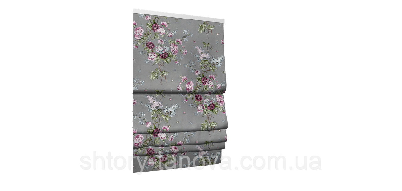 Ткань прованс с тефлоновым покрытием цветы на темно-сером фоне. Турция ширина 180 см Ткани для штор на метраж - фото 5 - id-p1364709915