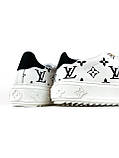Жіночі кросівки Louis Vuitton Sneakers White Black, білі шкіряні кросівки луї віттон снікерси луі, фото 4