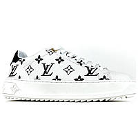 Женские кроссовки Louis Vuitton Sneakers White Black, белые кожаные кроссовки луи виттон сникерсы